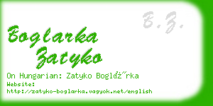 boglarka zatyko business card